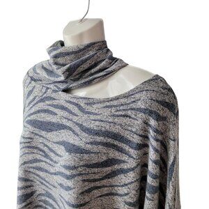 TERRA & SKY ZEBRA PRINT TOP w CUT OUT SHOULDER SIZE 2X
